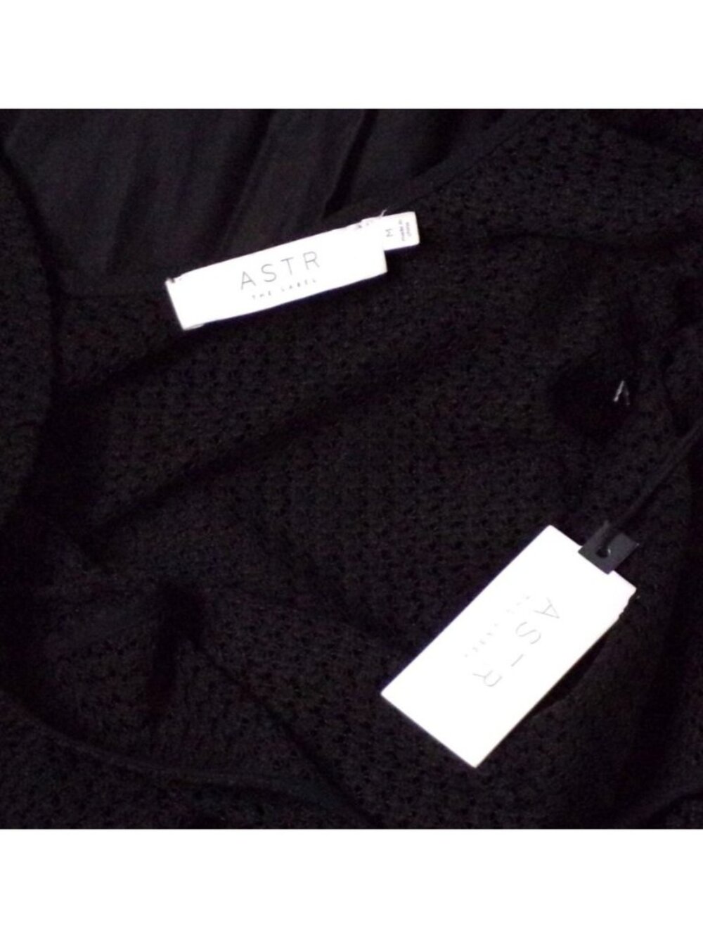 🆕ASTR Contrast Bubble Hem Mesh Top Midi Dress Medium Black - Picture 13 of 13